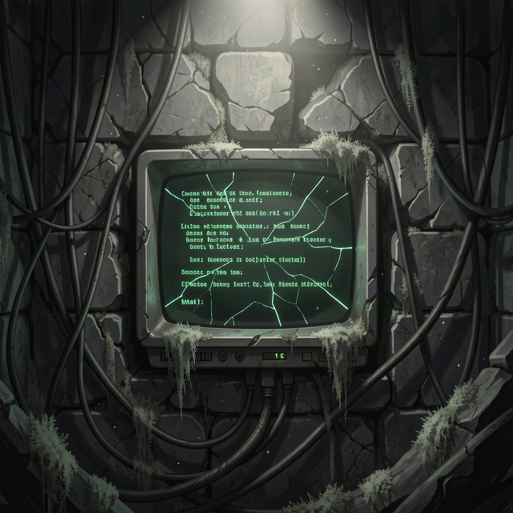 Terminal screen in ruins